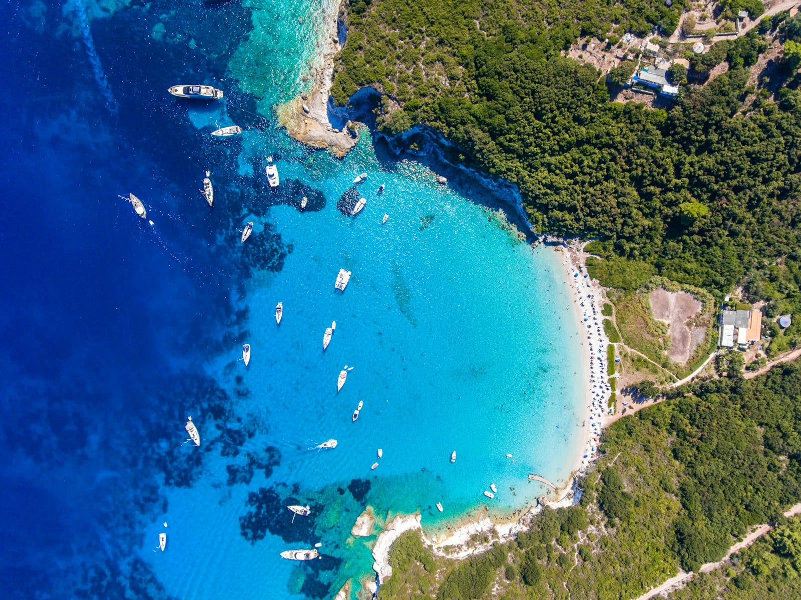 The Ionian Sea and coastline of Antipaxos